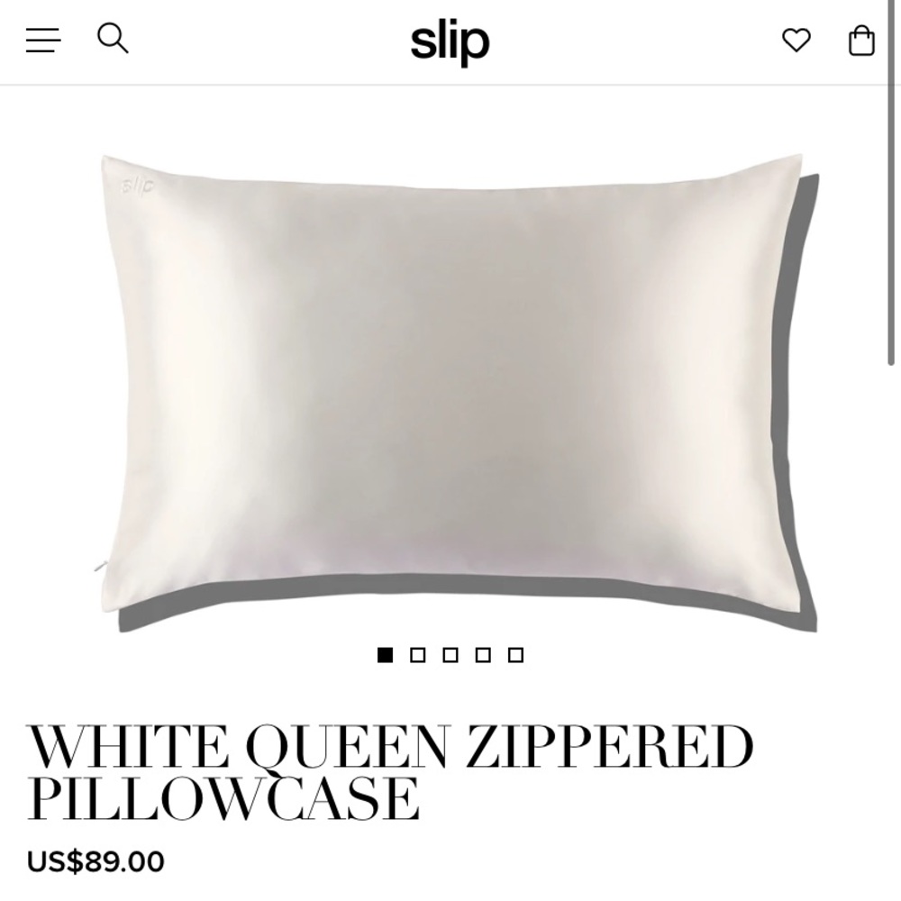 Slip White Queen Zippered Pillowcase - Queen/ International Standard with Zipper